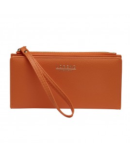 Lorenz Long Purse Wallet with Top Zip & Wrist Strap